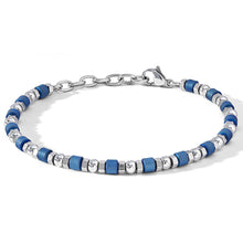 Carica l&#39;immagine nel visualizzatore di Gallery, COMETE Uomo Acciaio UBR 1100 Bracciale a filo con perline di Ematite Blu - District
