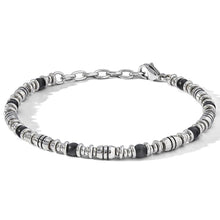 Carica l&#39;immagine nel visualizzatore di Gallery, COMETE Uomo Acciaio UBR 1102 Bracciale a filo con Onice Nero - District
