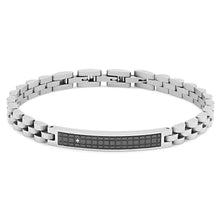 Carica l&#39;immagine nel visualizzatore di Gallery, COMETE Uomo Acciaio UBR 981 Bracciale Bicolore Nero e Argento - Tyres
