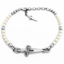Carica l&#39;immagine nel visualizzatore di Gallery, JPBR0380B CESARE PACIOTTI Jewels Rosario a Bracciale con Spadino in Argento 925 e perle
