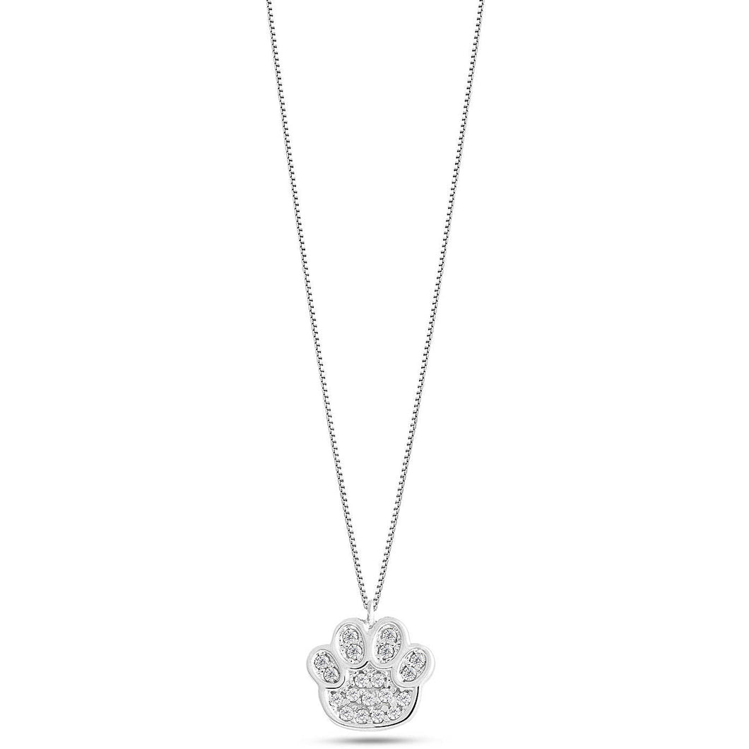 AGZ 271 Collana da Donna Ambrosia Gioielli in Oro e Zirconi a forma di Impronta