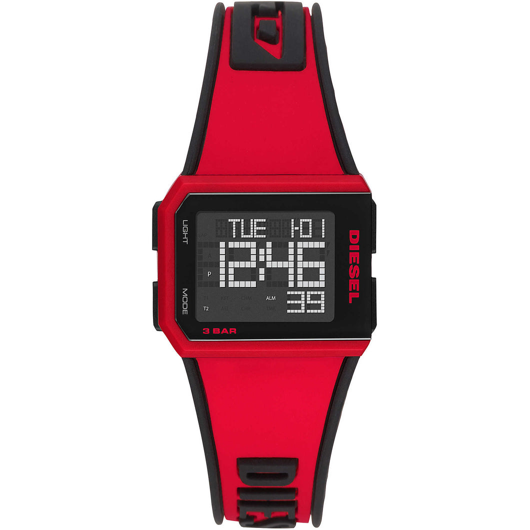 DIESEL DZ1923 Chopped Orologio digitale unisex rosso e nero