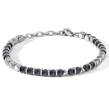 Carica l&#39;immagine nel visualizzatore di Gallery, COMETE Uomo Acciaio UBR 1103 Bracciale a filo con Onice Nero - District
